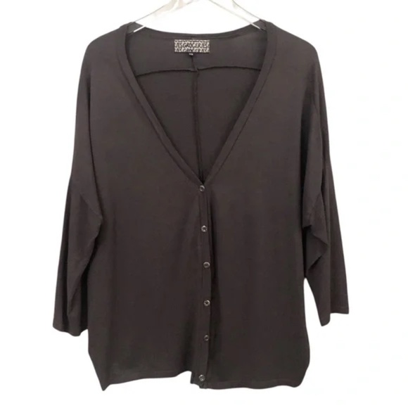 Groceries Apparel | Organic Cotton Hemp Button Up Oversized Slouchy Cardigan Top - Picture 1 of 13